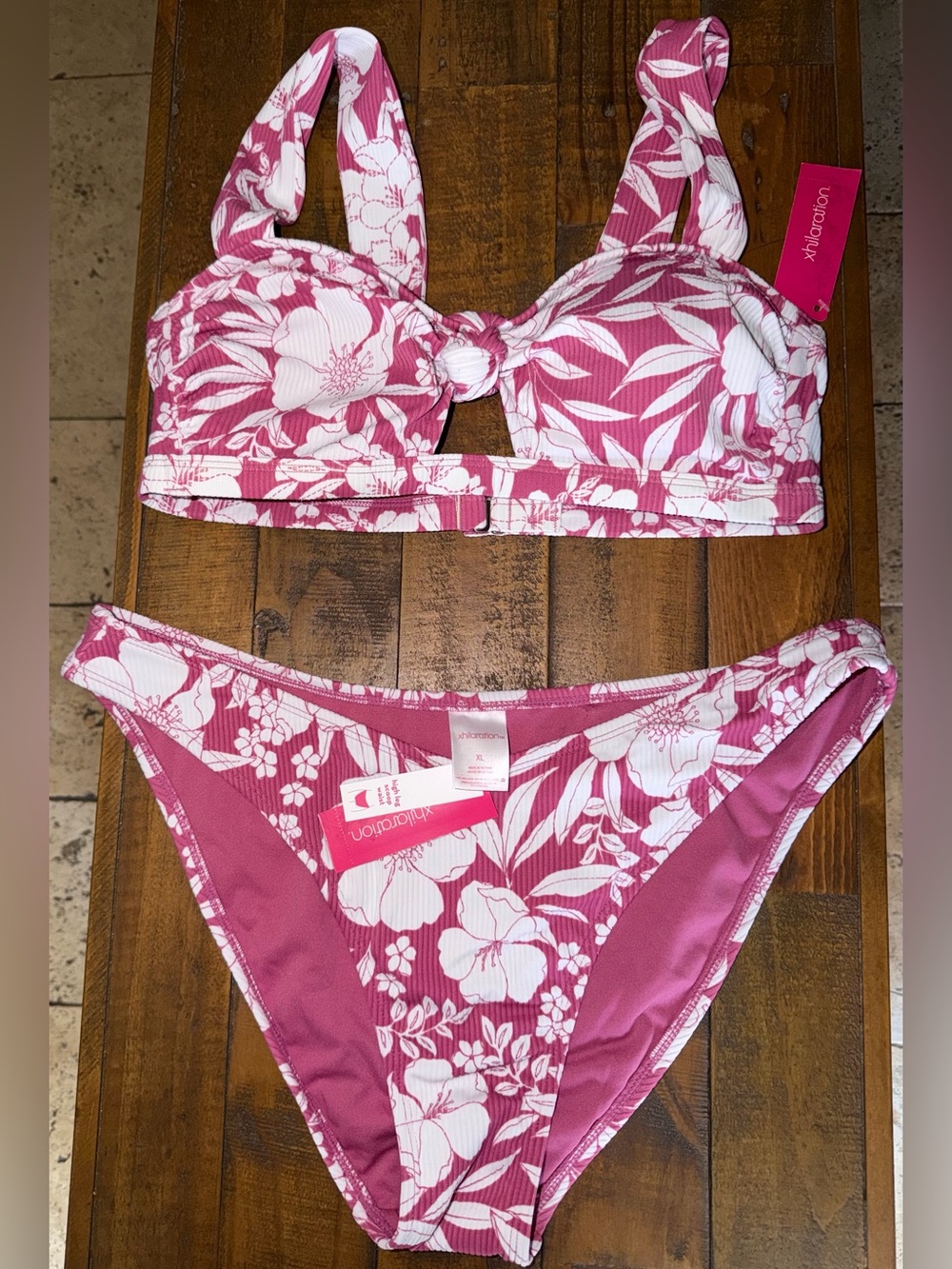 Target Pink White Floral Bikini Set